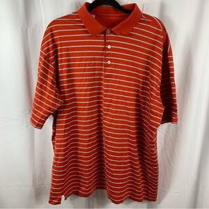 Cutter & Buck Golf Polo Shirt Men Extra Large Orange Stripe Signature Collection